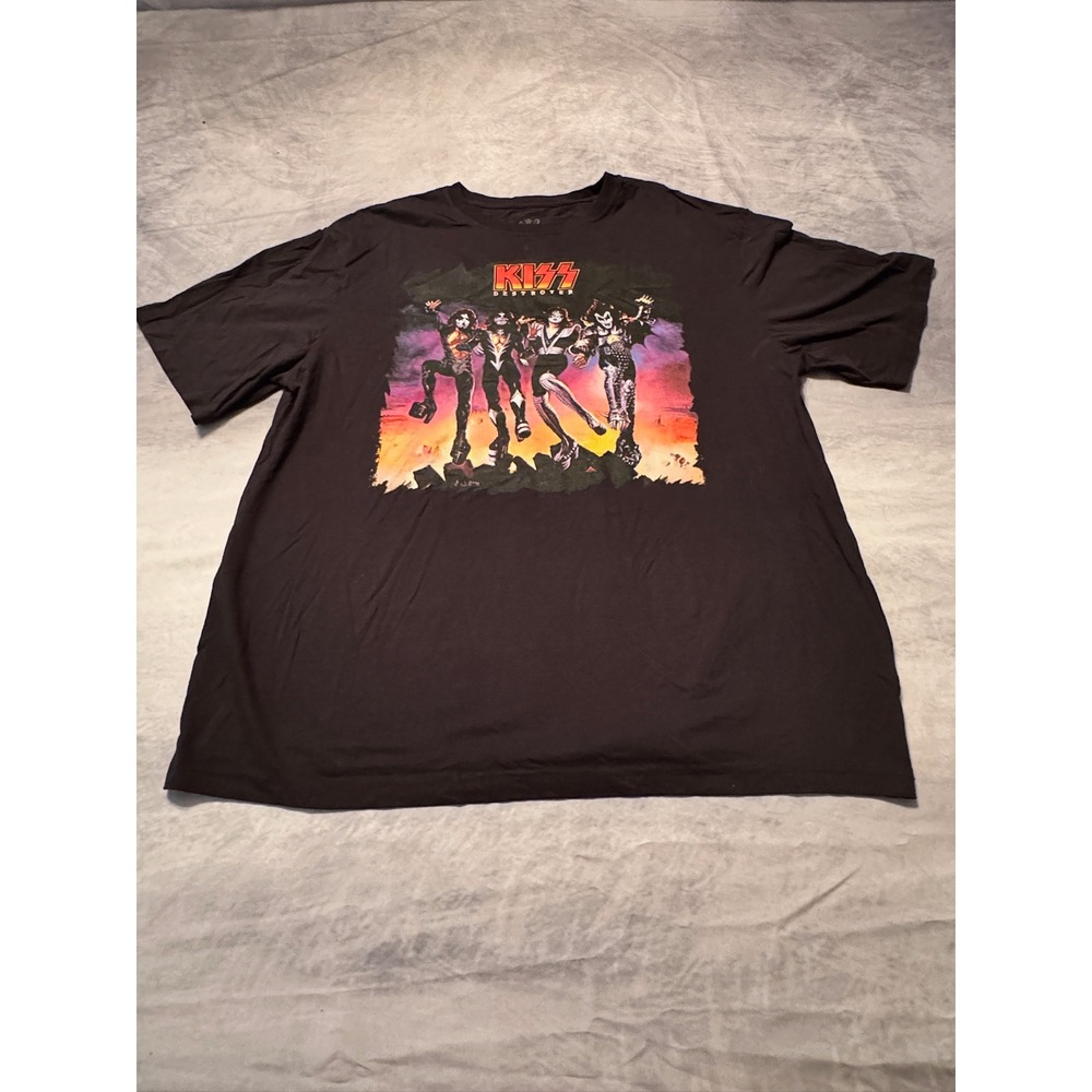Kiss Destroyer black rock band tshirt‎ size 2XL NWOT